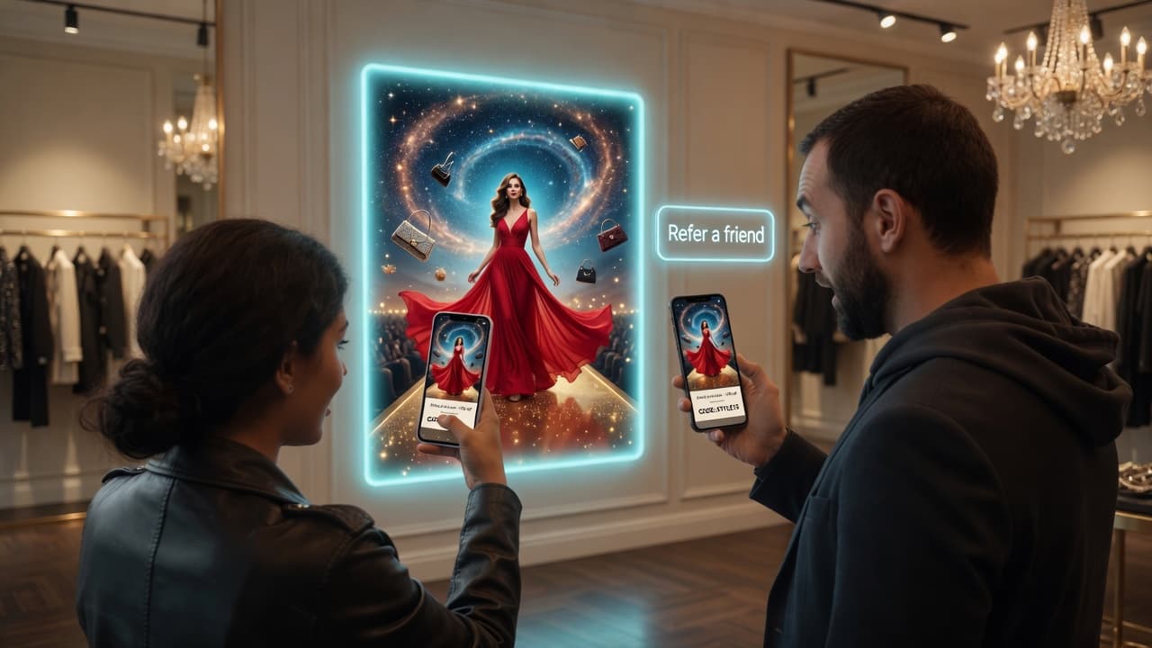 Retail phone WebAR portal example for local venues — IlumARella